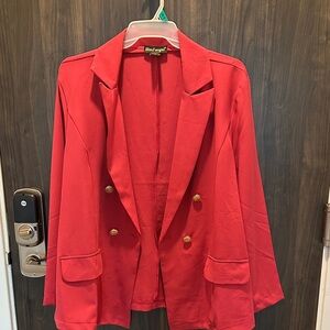 Like an Angel Double-Breasted Red Blazer